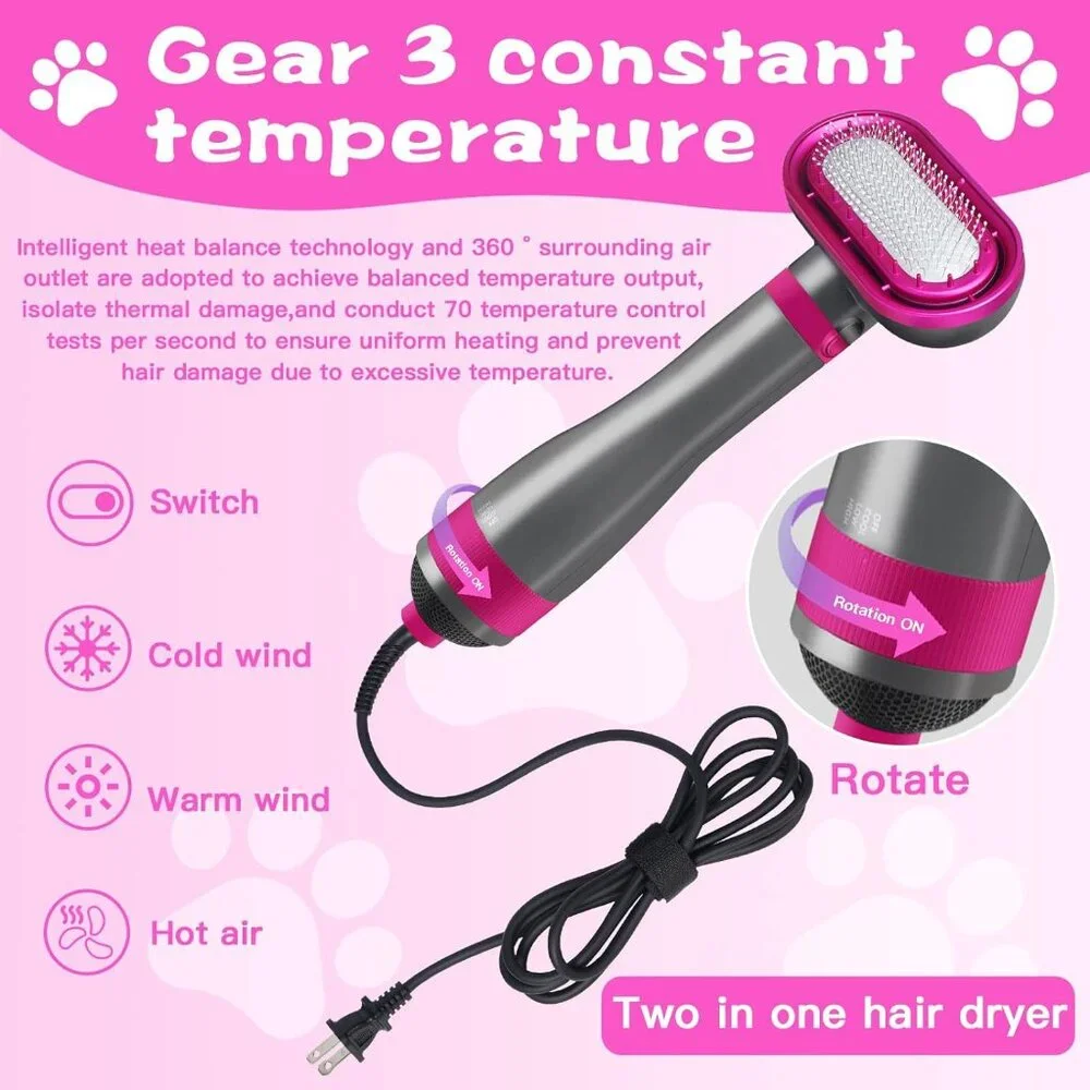 Dog Hair Dryer with Comb Attachment